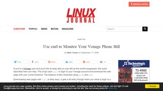 
                            5. Use curl to Monitor Your Vonage Phone Bill | Linux Journal - Secure Vonage Portal