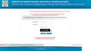 
                            1. use mis account credentials to get access to online portal - Sardar ... - Mis Online Portal Svnit
