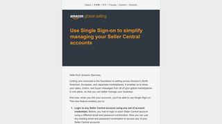 Use Single Sign-on to simplify managing your Seller Central ... - Seller Central Europe Portal