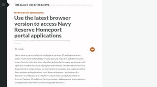
                            8. Use the latest browser version to access Navy Reserve ... - Navy Reserve Homeport Portal Private