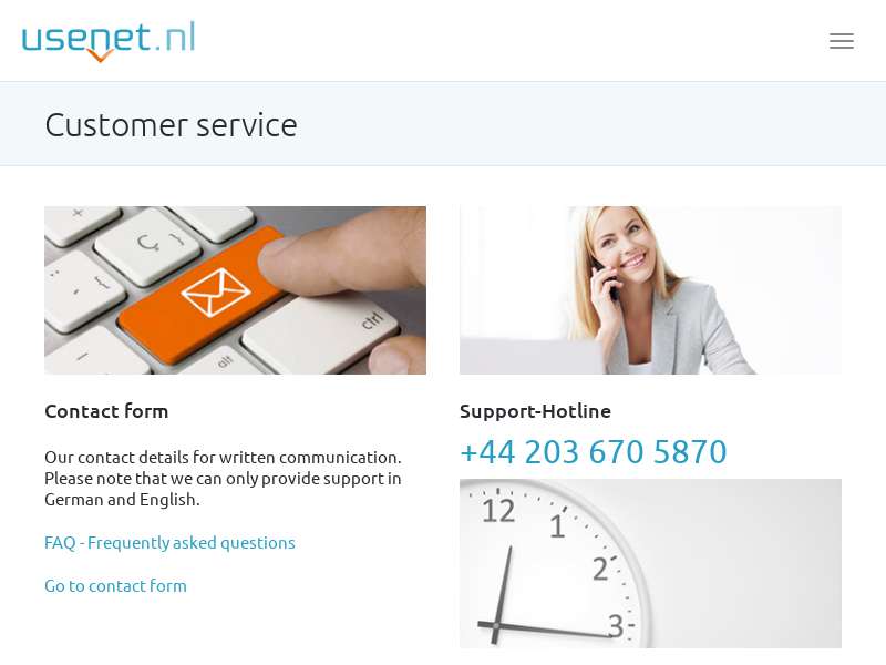 
                            5. Usenet.nl - Customer service