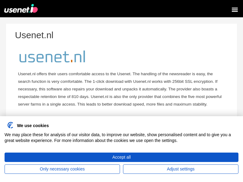 
                            4. Usenet.nl - usenet.io