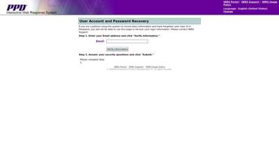 User Account and Password Recovery - iwrs.ppdi.com