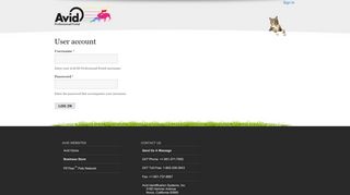 
                            8. User account | Avid ID Professional Portal - Avid Pettrac Portal