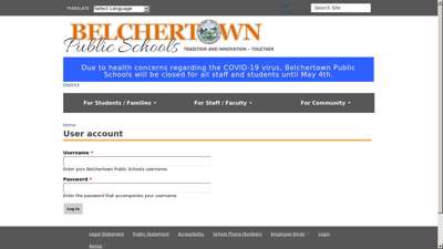 User account  Belchertown Public Schools