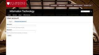 
                            2. User account | Information Technology - St. Lawrence University - St Lawrence University Email Portal