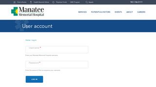 
                            4. User account | Manatee Memorial Hospital - Manatee Memorial Patient Portal
