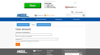 
                            1. User account | Metra - Metra Portal