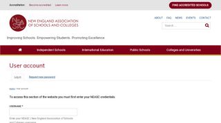 
                            3. User account | NEASC | New England Association of Schools and ... - Neasc Portal