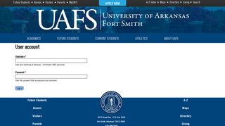 
                            3. User account | University of Arkansas - Fort Smith | UAFS - Uafs Blackboard Portal
