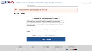User account | US Agency for International Development - usaid - Sbc Usaid Gov Portal