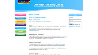 
User Guide - Award Reading Online
