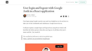 
User login and logout with Google Auth in a React application  
