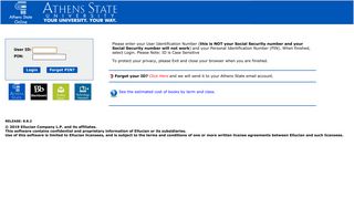 
                            1. User Login - Athens State Student Portal