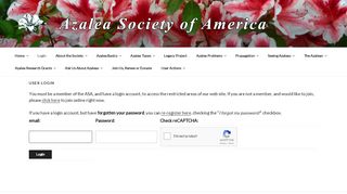 
                            5. User Login - Azalea Society of America