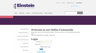 
                            3. User Login - Einstein Healthcare Network - Einstein Hospital Prism Login