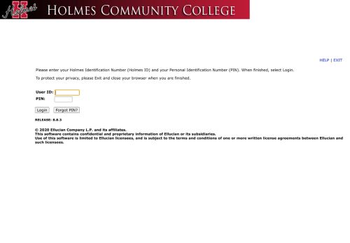 
                            2. User Login - Holmes Community College