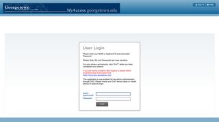 
User Login - MyAccess - Georgetown University  
