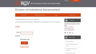 
                            8. User Login - The University of Texas Rio Grande Valley - Www Utrgv Edu Portal