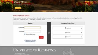 5. User Login - University of Richmond - University Of Richmond Portal