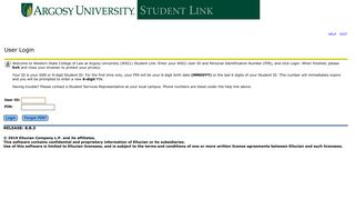 
                            4. User Login - Western State College of Law Student Link - Argosy Sign In