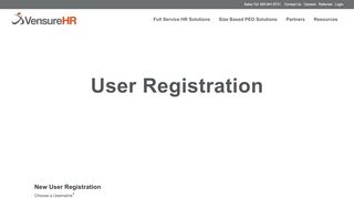 
User Registration - Vensure Employer Services
