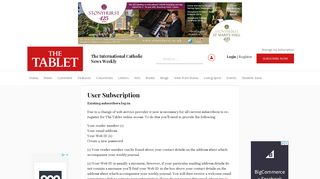 User Subscription - The Tablet - Thetablet Co Uk Portal