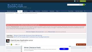 
                            3. Userinit.exe Application error - Virus, Trojan, Spyware, and ... - Userinit Exe Error On Portal