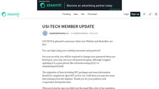 
                            3. USI-TECH MEMBER UPDATE — Steemit - Usi Tech Back Office Portal