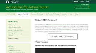 
Using AEC Connect | Accessible Education Center  
