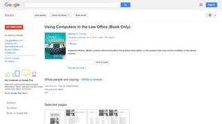 
Using Computers in the Law Office (Book Only)  
