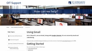 
Using Gmail - OIT Support - St. Edward's University
