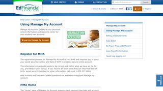 
                            3. Using Manage My Account - Edfinancial Services - Efinancial Portal