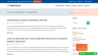 
                            6. Using Market Snapshot – Top Producer Support (Campus) - Top Producer Market Snapshot Portal