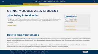 
                            2. Using Moodle as a Student | The University of New Orleans - Uno Moodle Portal