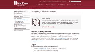 Using myStudentSystem - MacEwan University - Macewan Student Portal