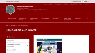 
                            4. USING ORBIT AND OLIVER - Woonona East Public School - Orbit Library Student Portal