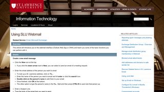 
                            5. Using SLU Webmail | Information Technology - St. Lawrence ... - St Lawrence University Email Portal