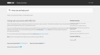 
                            1. Using sub-accounts with HBO GO – HBO GO - Hbo Go Portal Share List
