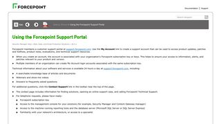 Using the Forcepoint Support Portal - Forcepoint Support Portal