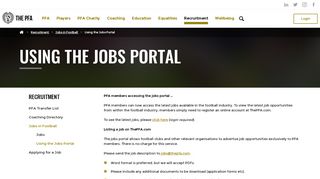 
                            1. Using the Jobs Portal - The PFA - Pfa Jobs Portal