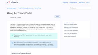 
                            3. Using the Trainer Portal – aXcelerate Support - Www Axcelerate Com Au Management Portal