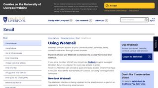 
Using Webmail - University of Liverpool  
