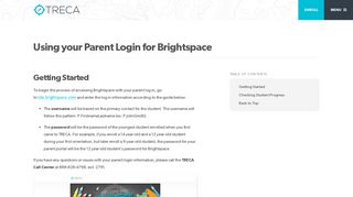 
                            2. Using your Parent Login for Brightspace - TRECA - Treca Portal