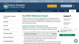 
                            4. Using Your WebConnect Account | Mount Wachusett ... - Mwcc Blackboard Portal