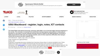 
                            7. USIU Blackboard - register, login, notes, ICT contacts ▷ Tuko ... - Blackboard Usiu Login