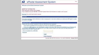 
                            4. USPS - ePostal Assessment System - Postal Exam Registration Portal