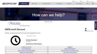 
USPS.com® Account - USPS.com Help  
