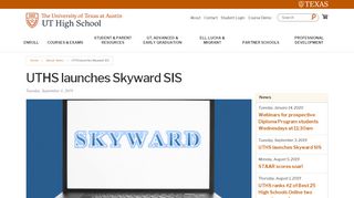 
                            4. UTHS launches Skyward SIS | UT High School | The ... - Uths Skyward Student Portal