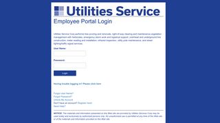
Utilities Service Corp Employee Portal Login -01  
